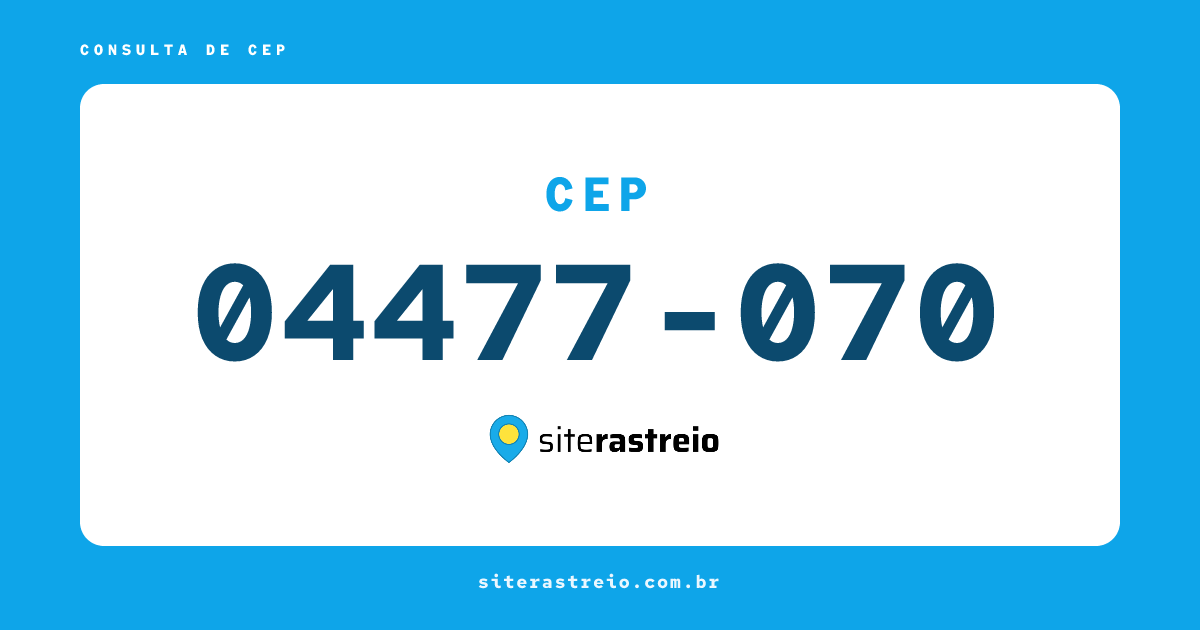04477070 | CEP 04477-070 é de onde? Endereço e todas informações