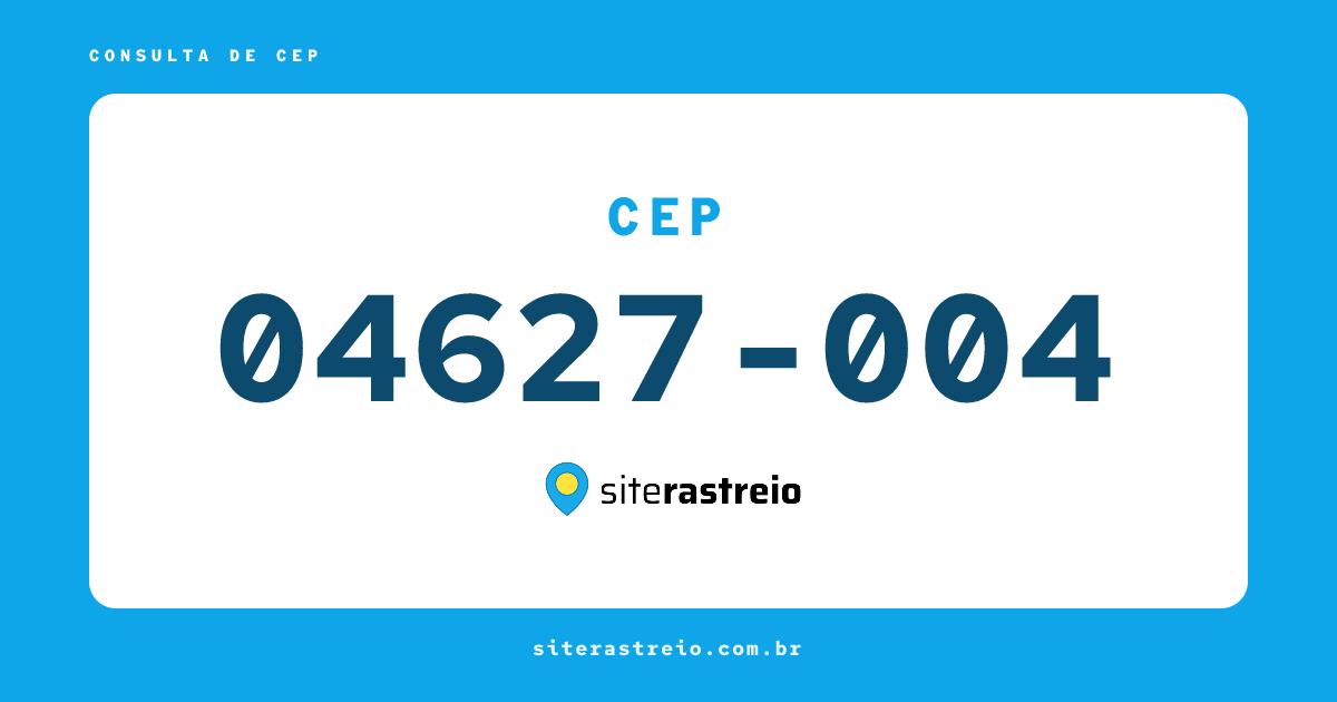 04627004 | CEP 04627-004 é de onde? Endereço e todas informações