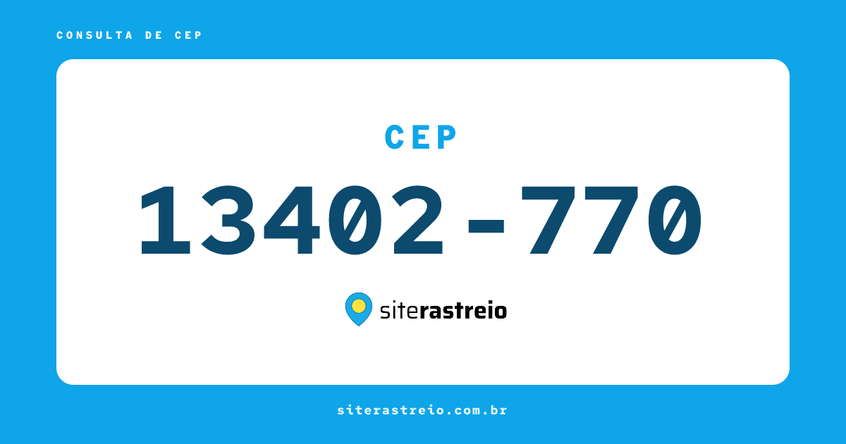 13402770 | CEP 13402-770 é de onde? Endereço e todas informações