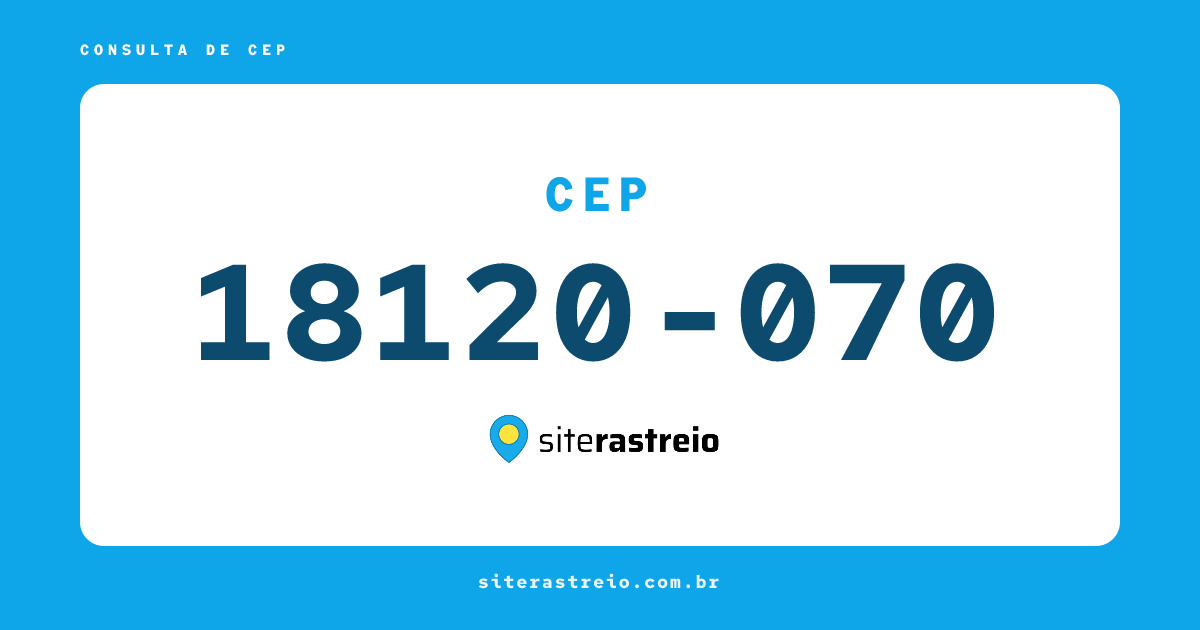 18120070 | CEP 18120-070 é de onde? Endereço e todas informações