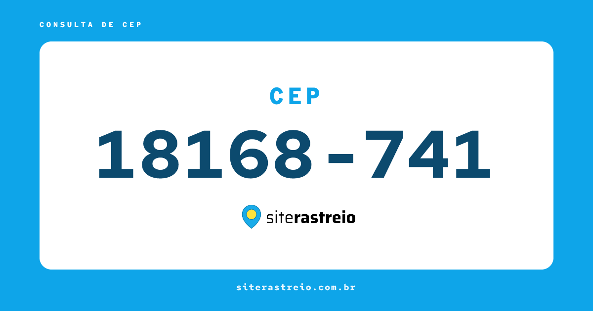 18168741 | CEP 18168-741 é de onde? Endereço e todas informações