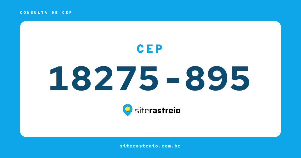 18275895 | CEP 18275-895 é de onde? Endereço e todas informações