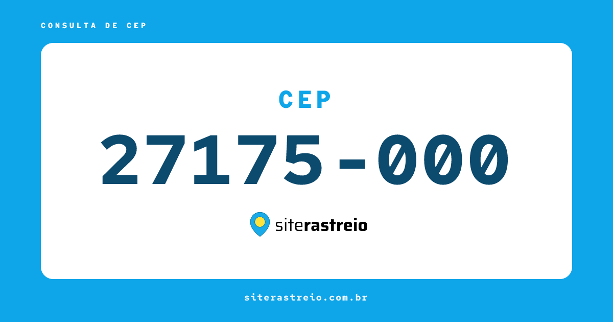 27175000 | CEP 27175-000 é de onde? Endereço e todas informações
