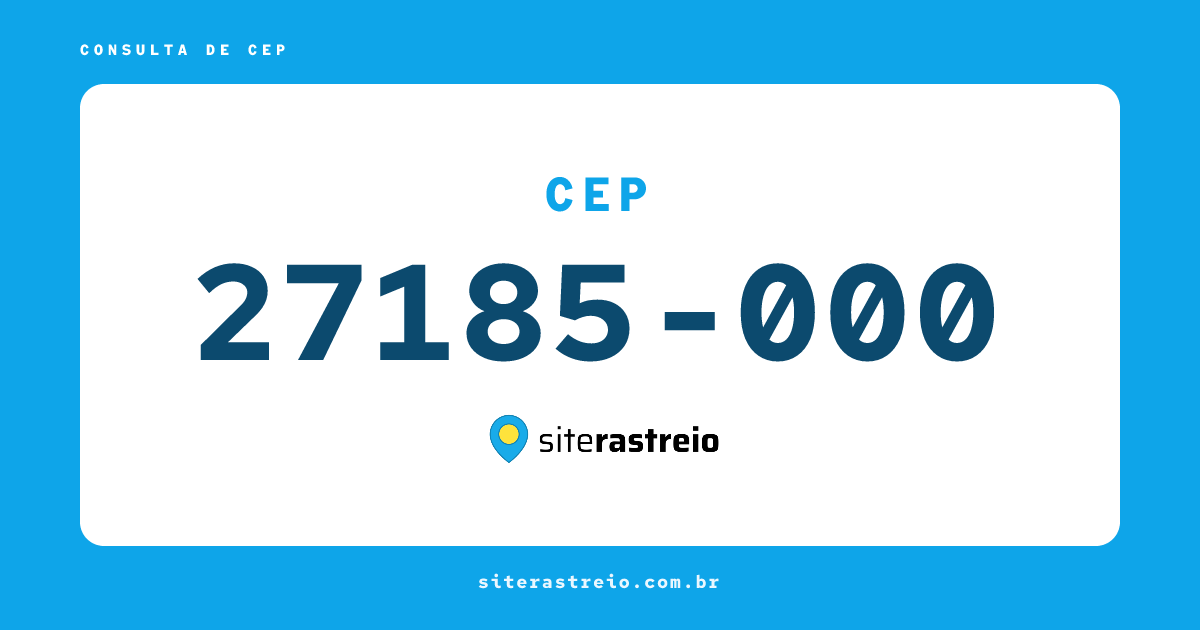 27185000 | CEP 27185-000 é de onde? Endereço e todas informações