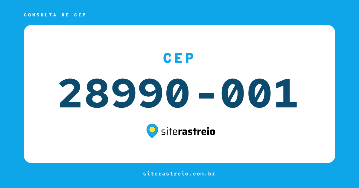 28990001 | CEP 28990-001 é de onde? Endereço e todas informações