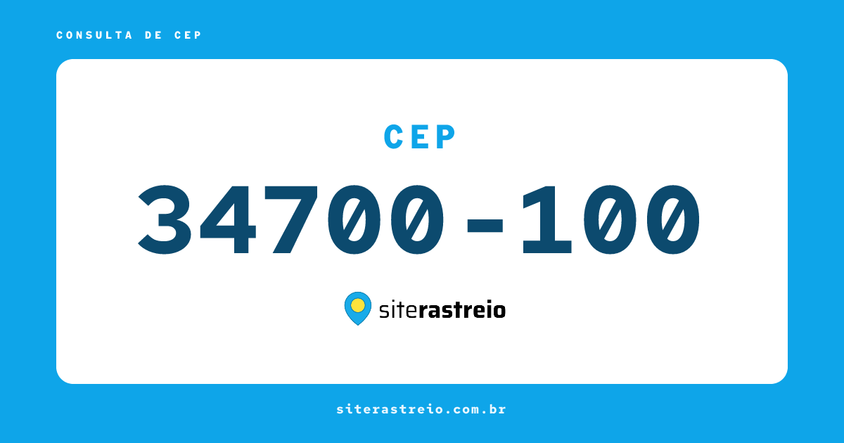 34700100 | CEP 34700-100 é de onde? Endereço e todas informações