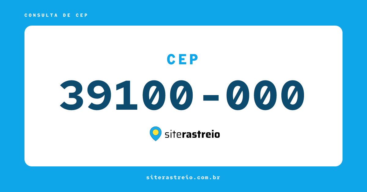 39100000 | CEP 39100-000 é de onde? Endereço e todas informações
