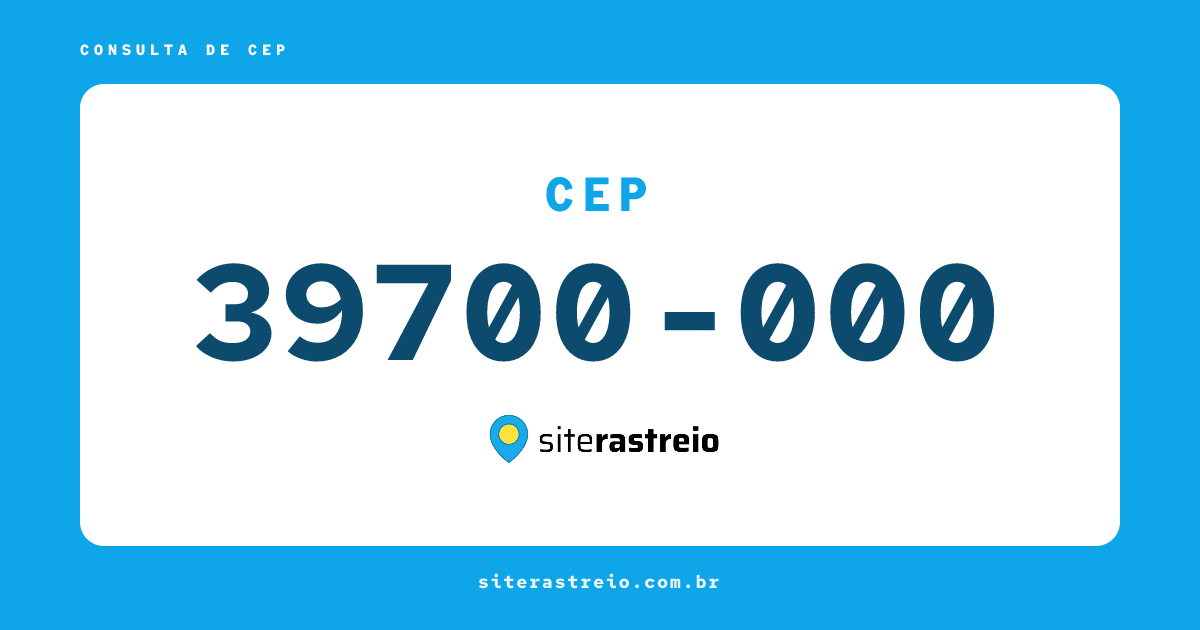 39700000 | CEP 39700-000 é de onde? Endereço e todas informações