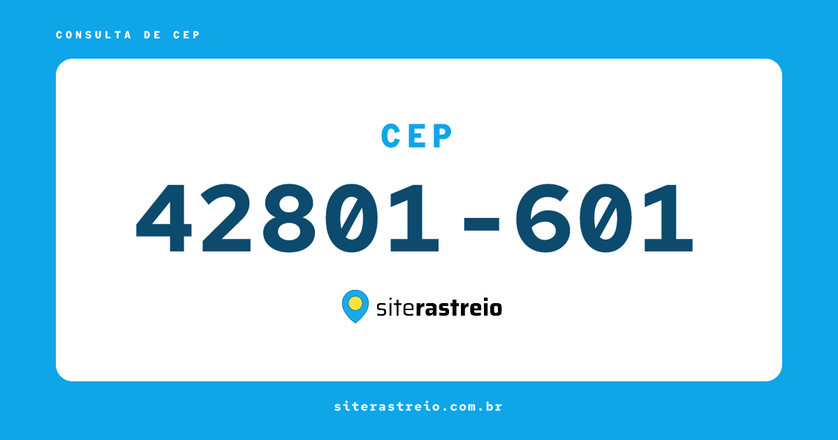 42801601 | CEP 42801-601 é de onde? Endereço e todas informações