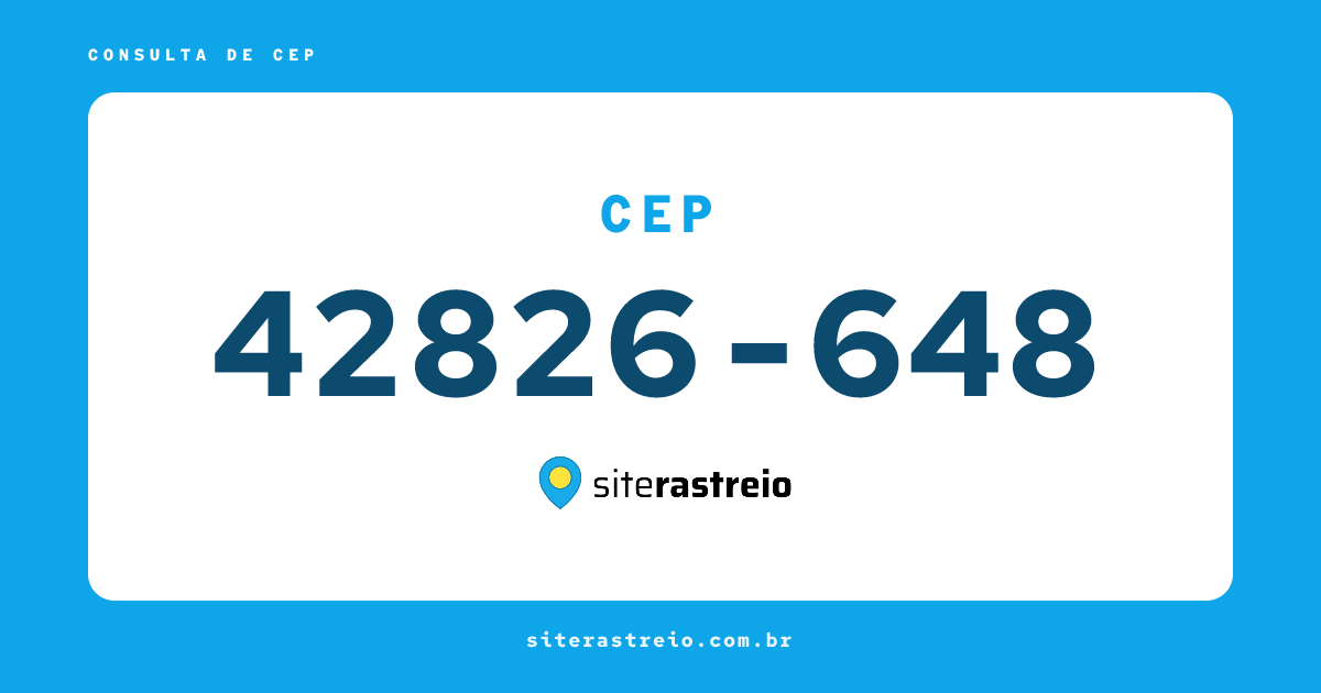 42826648 | CEP 42826-648 é de onde? Endereço e todas informações
