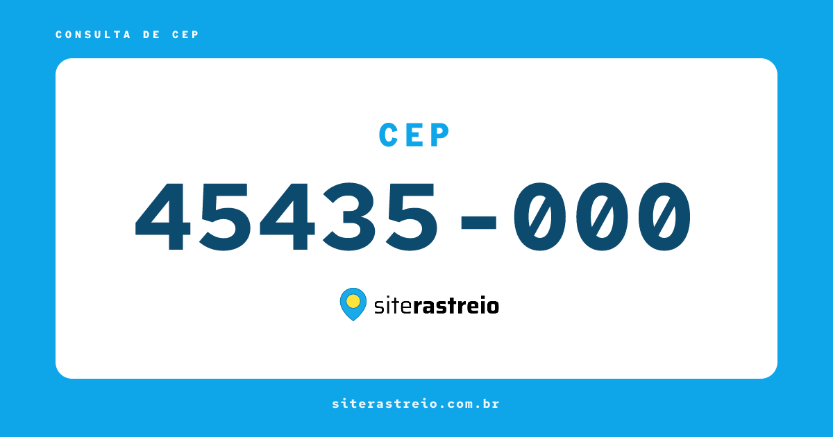 45435000 | CEP 45435-000 é de onde? Endereço e todas informações