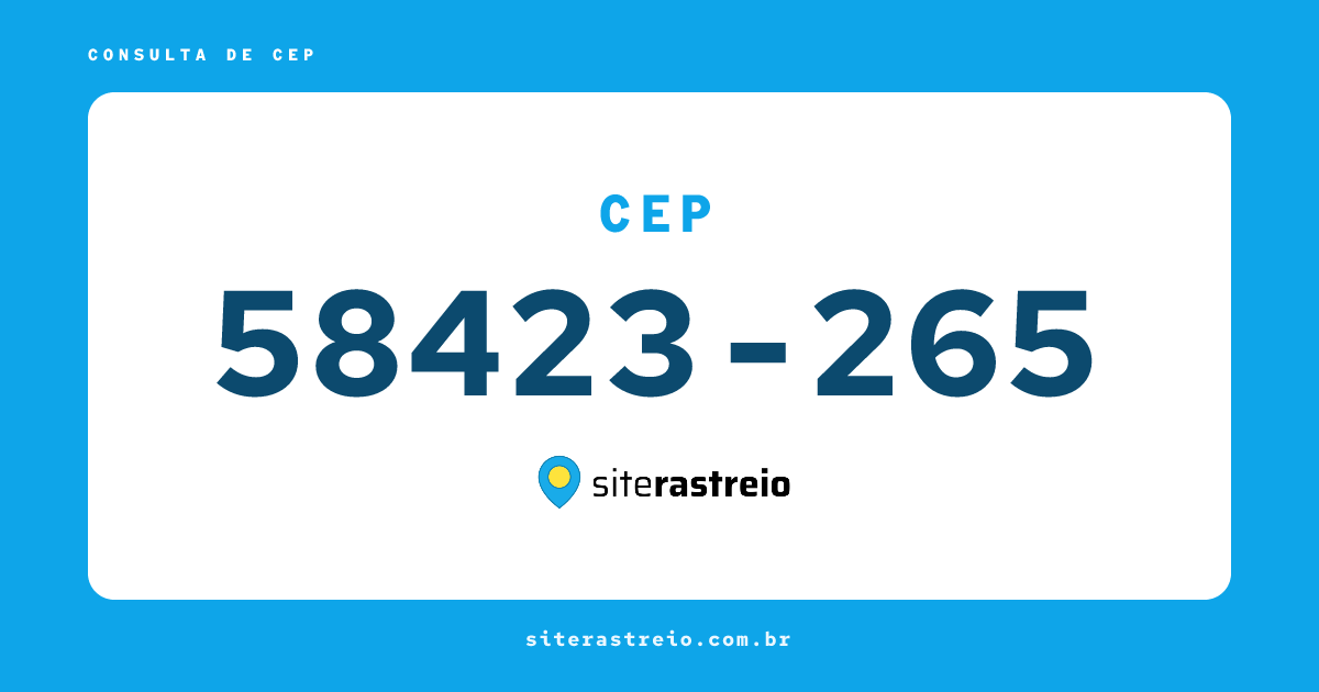 58423265 | CEP 58423-265 é de onde? Endereço e todas informações