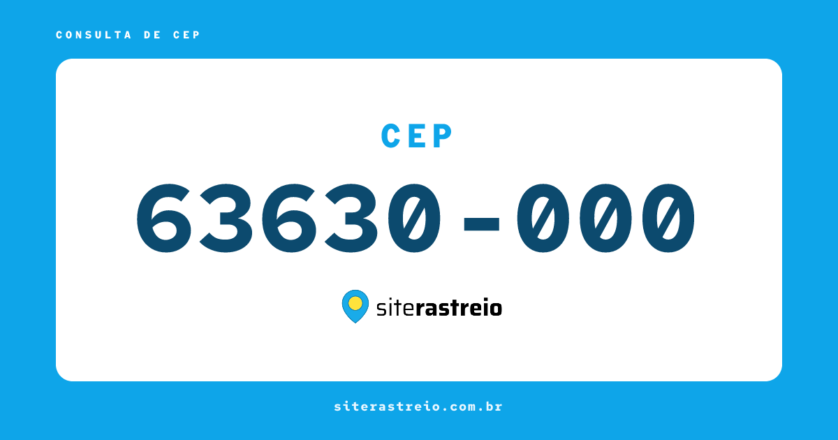63630000 | CEP 63630-000 é de onde? Endereço e todas informações