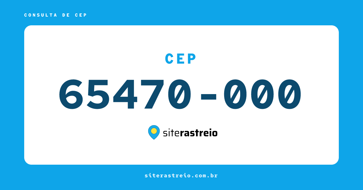 65470000 | CEP 65470-000 é de onde? Endereço e todas informações