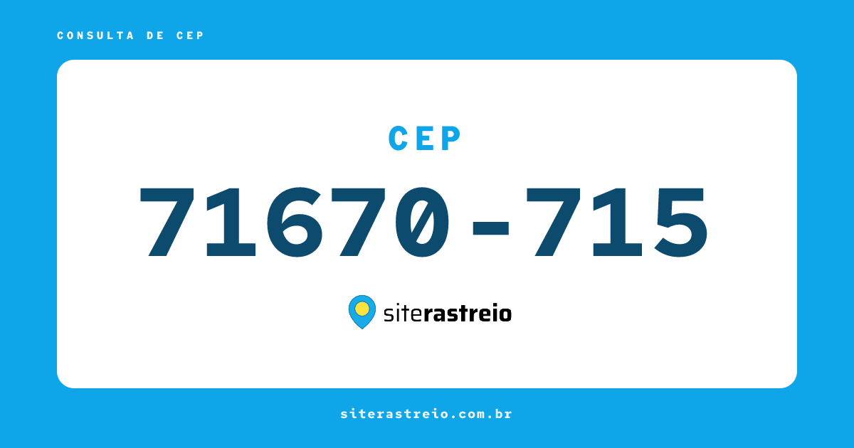 71670715 | CEP 71670-715 é de onde? Endereço e todas informações
