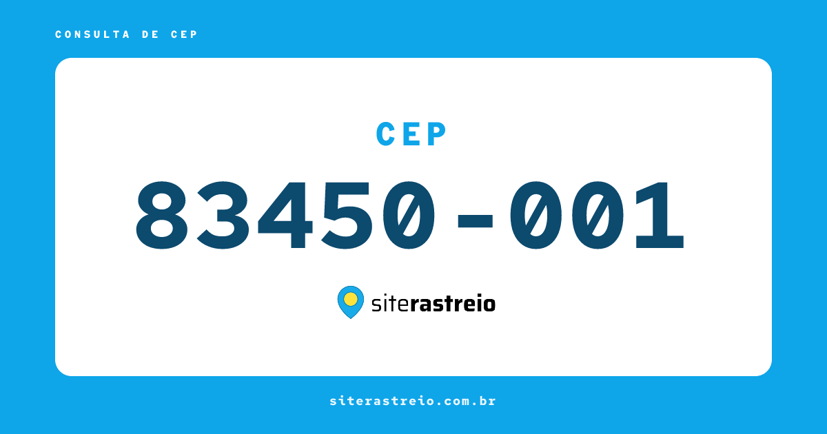83450001 | CEP 83450-001 é de onde? Endereço e todas informações