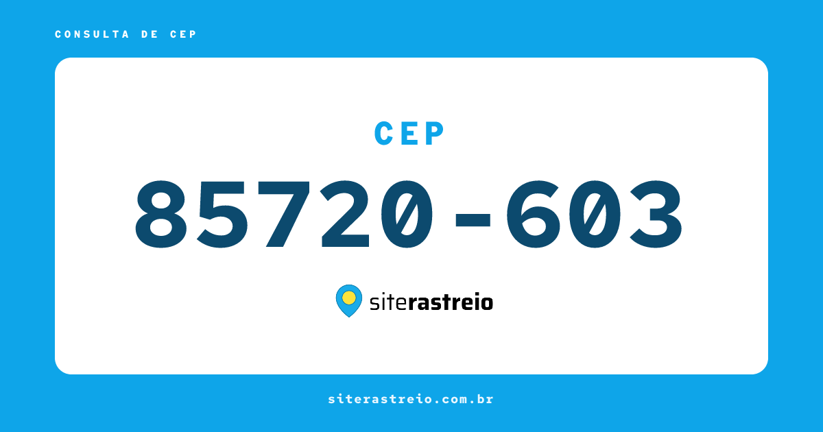85720603 | CEP 85720-603 é de onde? Endereço e todas informações