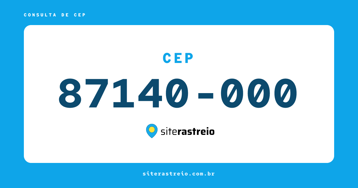87140000 | CEP 87140-000 é de onde? Endereço e todas informações