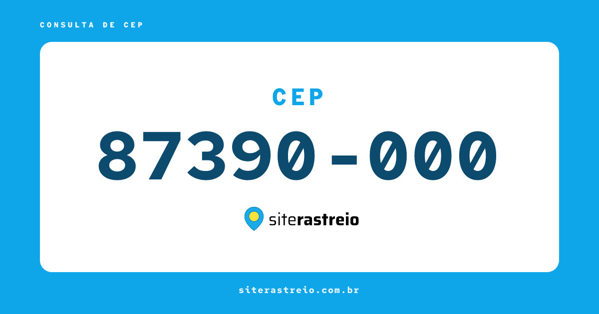 87390000 | CEP 87390-000 é de onde? Endereço e todas informações
