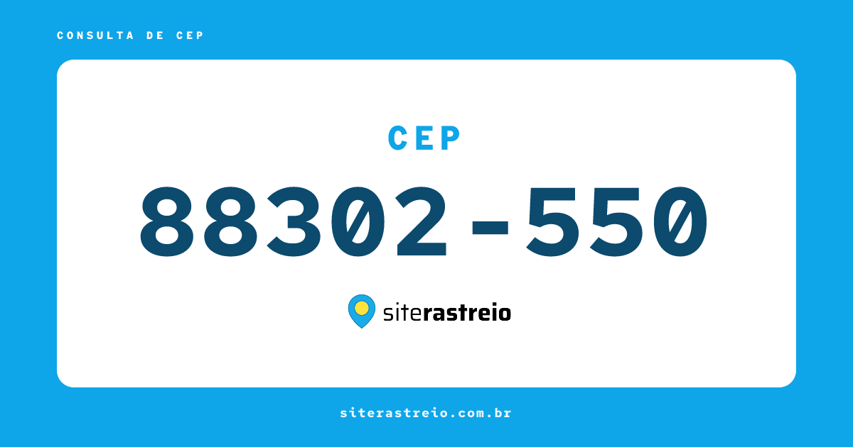 88302550 | CEP 88302-550 é de onde? Endereço e todas informações