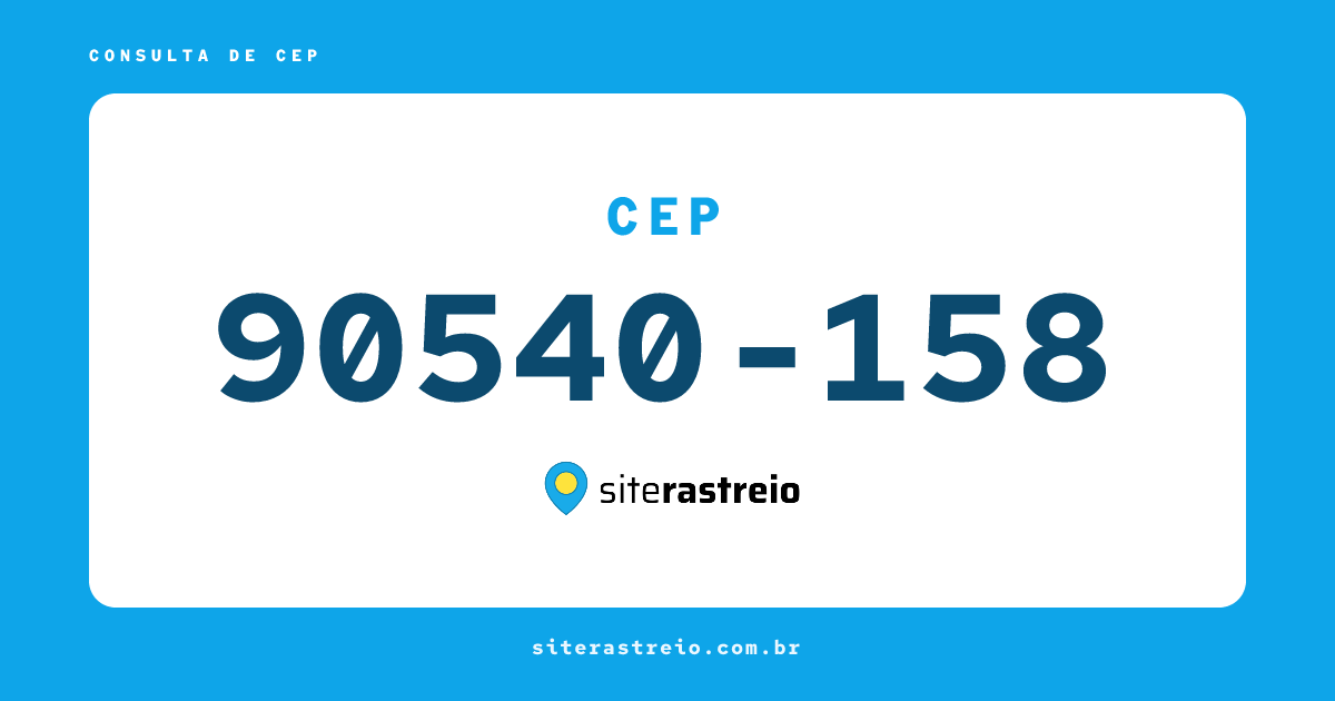 90540158 | CEP 90540-158 é de onde? Endereço e todas informações